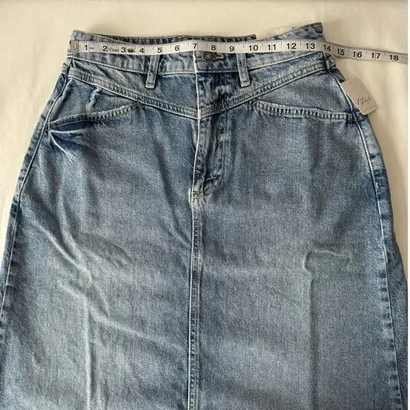 New Free People Come As You Are Denim Maxi Skirt in Medium Indigo Women's Size 2 - Picture 10 of 10